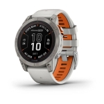 Смарт-годинник Garmin Fenix 7 Pro Sapphire Solar Titanium w. Fog Gray/Ember O. Band (010-02777-20/21) 