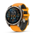 Смарт-годинник Garmin Fenix 8 47mm AMOLED Sapphire Titanium w. Spark Orange/Graphite Silicone Band (010-02904-10/11/19)