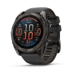 Спортивний годинник Garmin Fenix 8 51mm AMOLED Sapphire Carbon Gray DLC Titanium w. Black/Pebble Gray S. Band (010-02905-20/21)