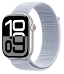 Apple Watch Series 10 GPS 46mm Silver Aluminum Case w. Blue Cloud Sport Loop (MWWN3)