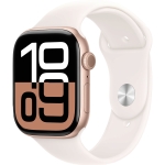Apple Watch Series 10 GPS + Cellular 42mm Rose Gold Alu. Case w. Light Blush Sport Band - S/M (MWX93)