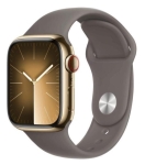 Смарт-годинник Apple Watch Series 9 GPS + Cellular 45mm Gold S. Steel Case w. Clay Sport Band - S/M (MRMR3)