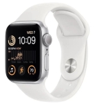 Apple Watch SE 2 GPS + Cellular 40mm Silver Aluminum Case with White Sport Band - S/M (MNTP3)