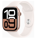 Apple Watch Series 10 GPS + Cellular 46mm Rose Gold Alu. Case w. Light Blush Sport Band - S/M (MWY63)