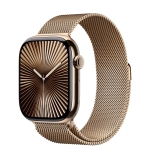 Apple Watch Series 10 GPS + Cellular 46mm Gold Titanium Case w. Gold Milanese Loop - S/M (MC7T4)