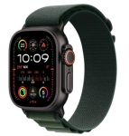 Apple Watch Ultra 2 GPS + Cellular 49mm Black Titan. Case w. Dark Green Alpine Loop - Small (MX4Q3)  