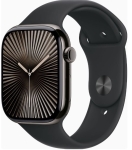 Apple Watch Series 10 GPS + Cellular 46mm Slate Titanium Case w. Black Sport Band - XL (MX173+MXM53)