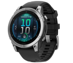 Смарт-годинник Garmin Fenix E 47mm AMOLED Stainless Steel with Black Silicone Band (010-03025-02/00)