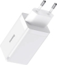 Мережевий зарядний пристрій Baseus GaN5 Pro Fast Charger 2C+U 65W White w/Type-C to Type-C (CCGP120202)