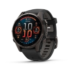 Спортивний годинник Garmin Fenix 8 43mm AMOLED Sapphire Carbon Gray DLC Tit. w. Black/Pebble Gray S. Band (010-02903-20/21)