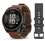 Смарт-годинник Garmin Fenix 8 Pro 47 mm AMOLED Carbon Gray DLC Titanium with Chestnut Leather Band (010-03198-40)   