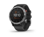 Смарт-годинник Garmin Fenix 6 Solar Silver with black band (010-02410-00)